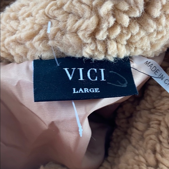VICI NWOT Camel Sherpa Teddy Bear Coat - Picture 9 of 10